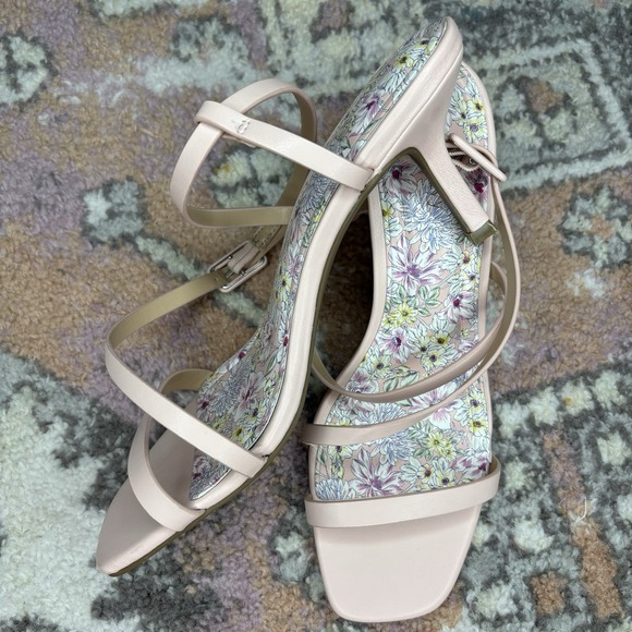 crown & ivy Shoes - Light Pink Kitten Heel Sandals Size 9 Strappy Ankle Open Toe Coquette Feminine
